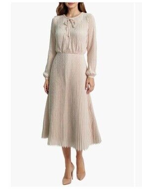 NWT Mila Mae from Nordstrom long sleeve pleated maxi dress w/shimmer size small